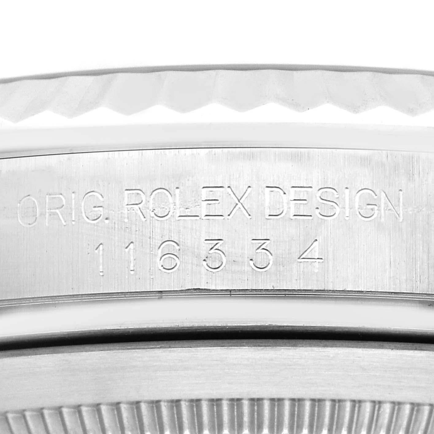 Rolex Datejust II 41 Rhodium Diamond Dial Steel White Gold Mens Watch 116334 In Excellent Condition In Atlanta, GA