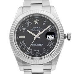 Rolex Datejust II 41 Steel 18K Gold Dark Grey Dial Automatic Men's Watch 116334