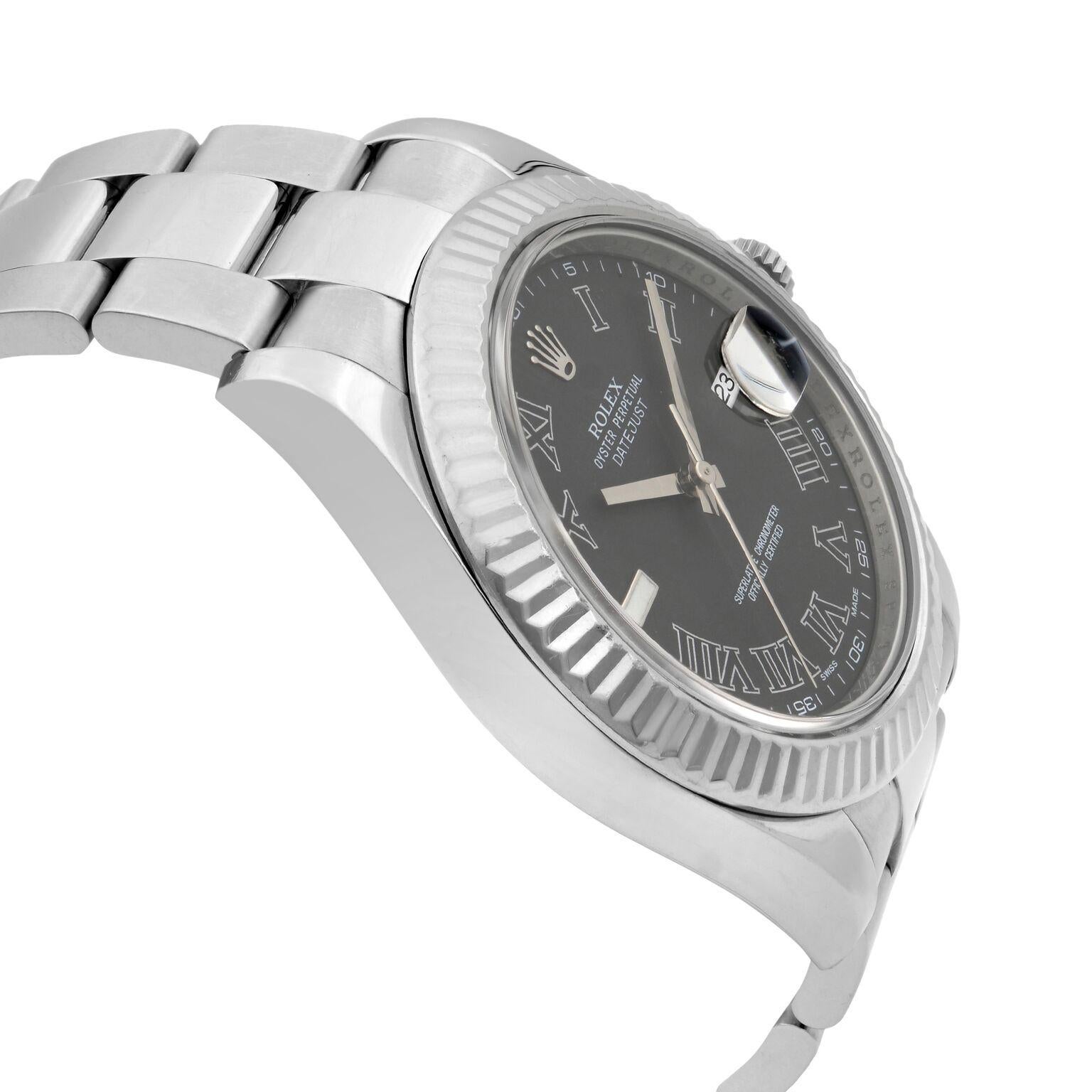 rolex dark grey datejust