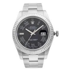 Rolex Datejust II 41 Steel 18K Gold Dark Grey Dial Automatic Men's Watch 116334