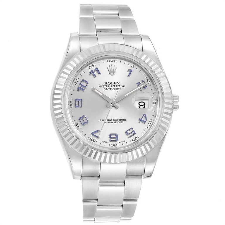 Rolex Datejust II 41 Steel White Gold Fluted Bezel Watch ...