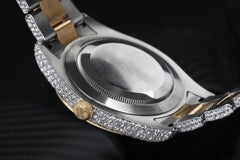 Rolex Datejust II 41 Two Tone Yellow Custom Diamond Watch Original Fluted Bezel