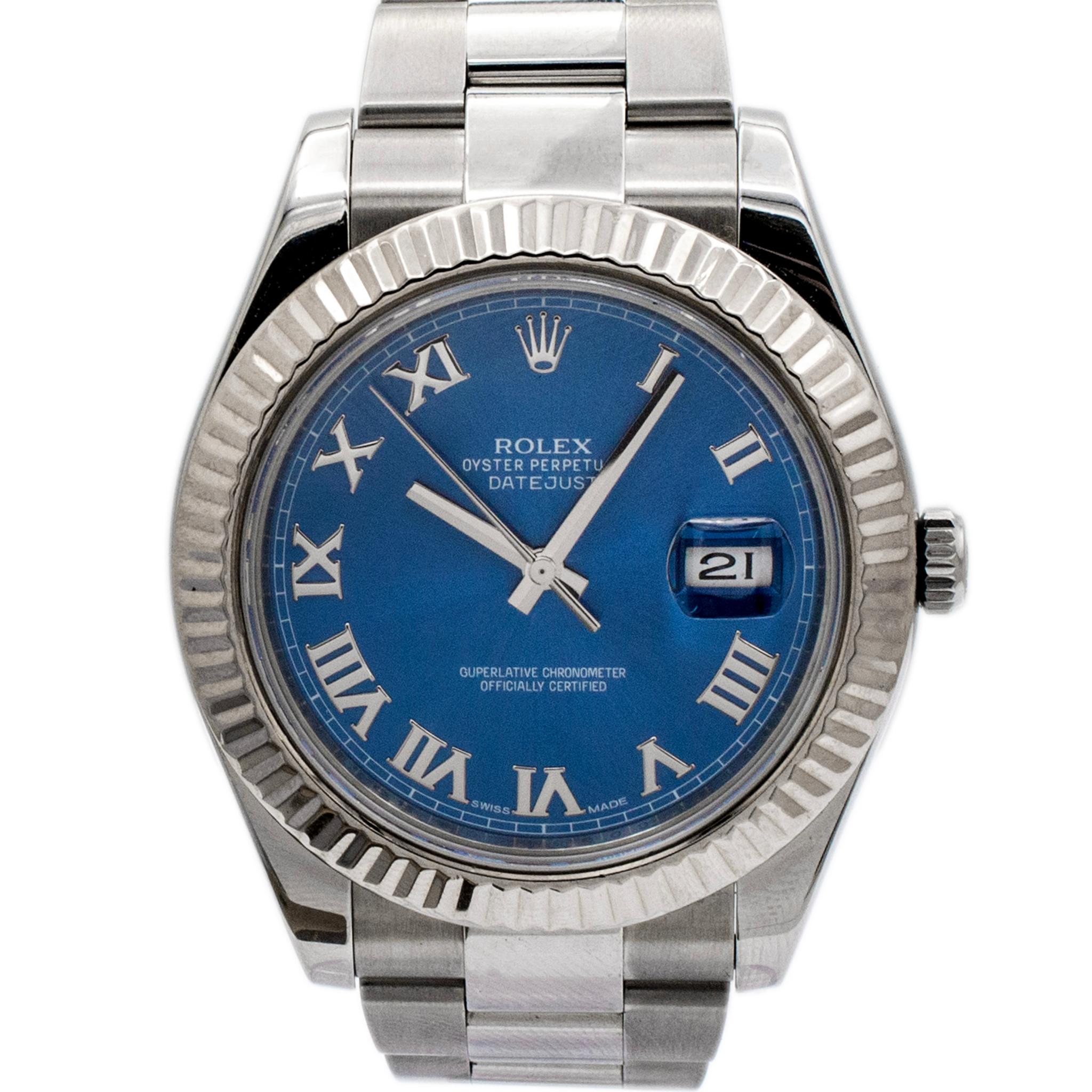 Brand: Rolex 

Gender: Men's

Metal Type: Stainless Steel

Diameter:  41.00 mm

Weight: 145.30 grams

Stainless steel ROLEX Swiss made watch with original box. The 