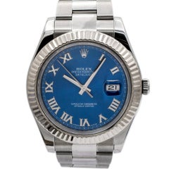 Rolex Datejust II 41MM 116300 Blue Roman Dial Oyster Stainless Steel Men’s Watch