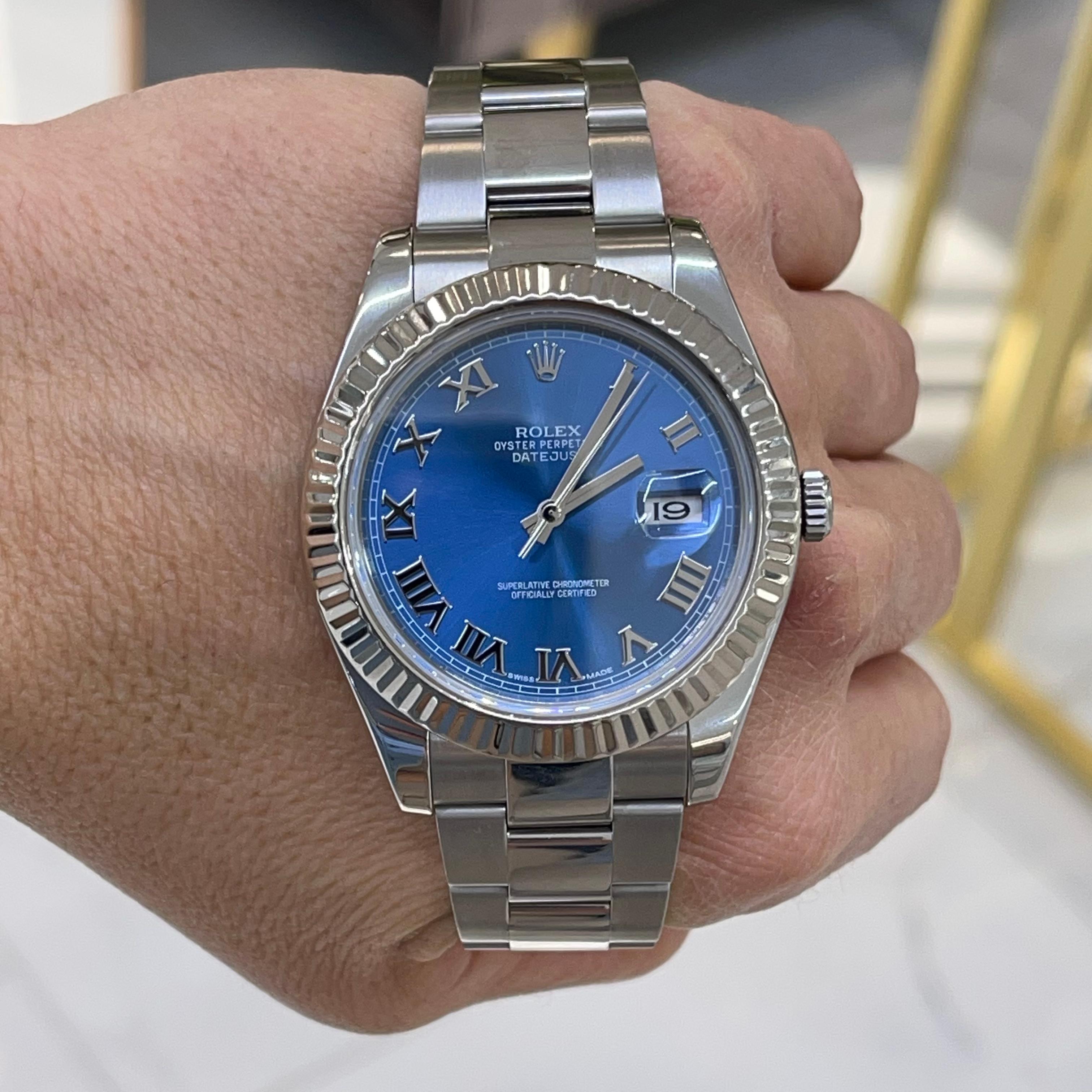 Rolex Datejust II 41MM 116300 Blue Roman Dial Oyster Stainless Steel Men’s Watch 2