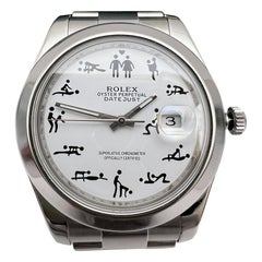 Rolex Datejust II 41mm 116300 Benutzerdefinierte weiße Erotik Kama Sutra Zifferblatt w / Papiere