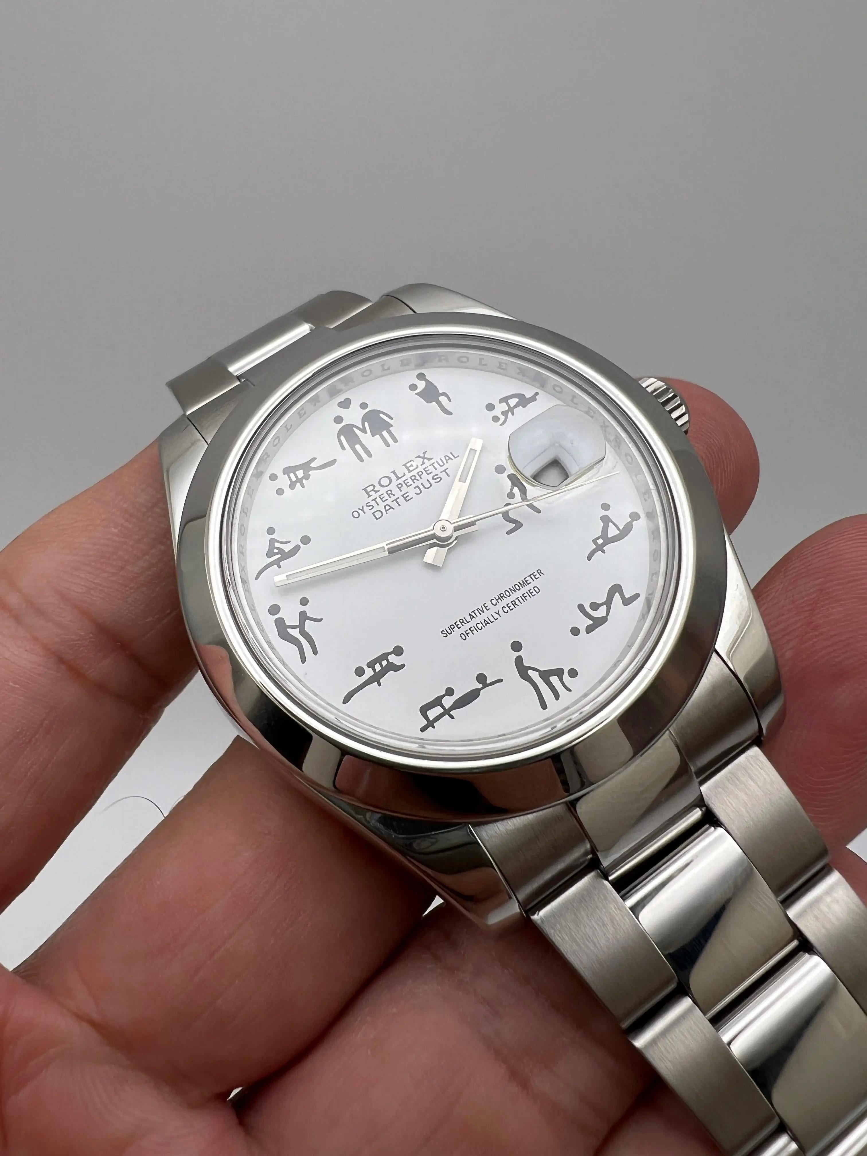da uomo o donna Rolex Datejust II 41mm 116300 Custom White Erotic Kama Sutra Dial White Card in vendita
