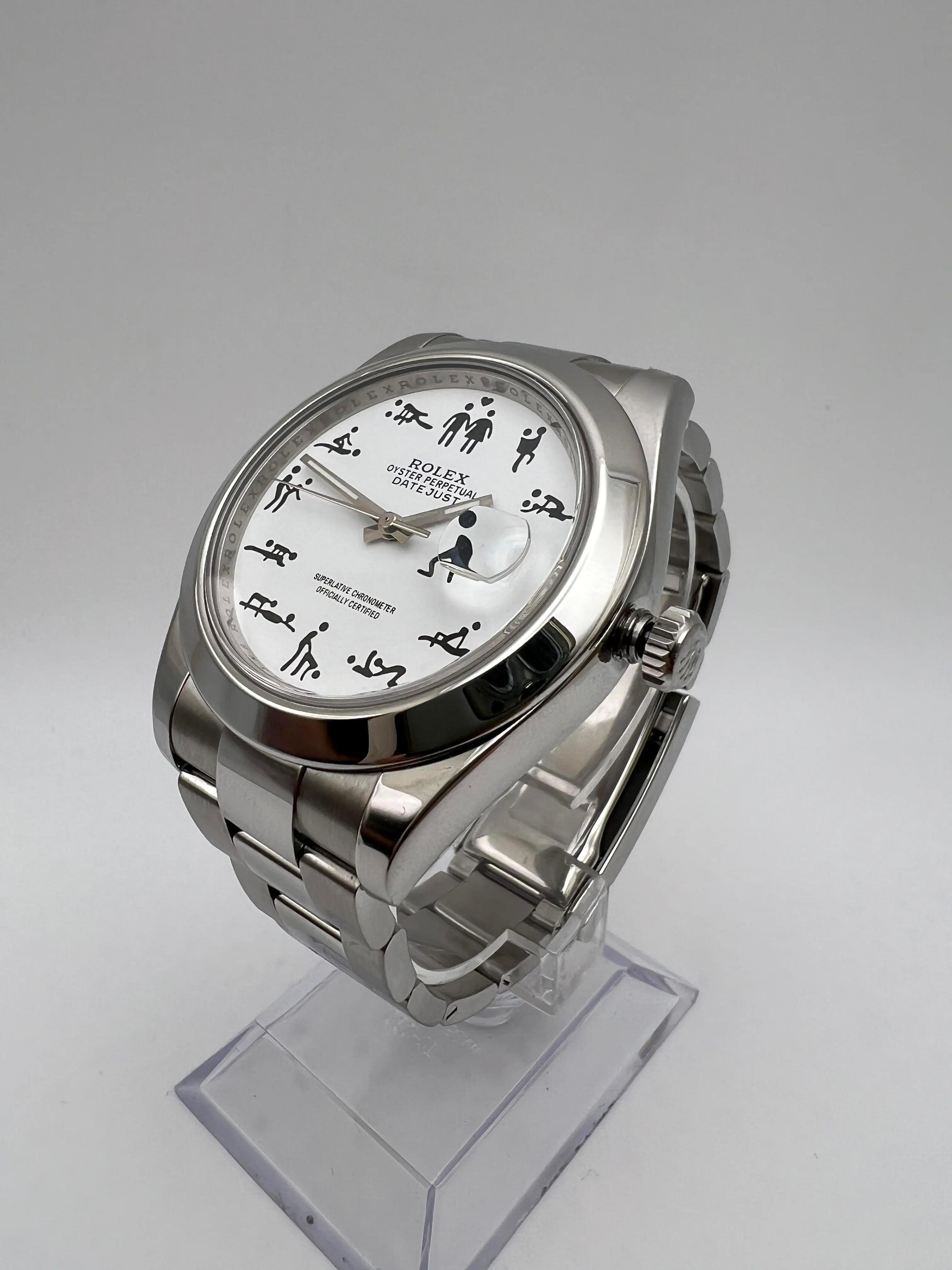 Rolex Datejust II 41mm 116300 Custom White Erotic Kama Sutra Dial White Card in vendita 1