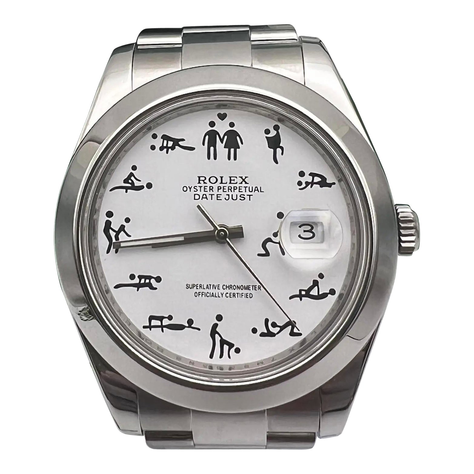 Rolex Datejust II 41mm 116300 Custom White Erotic Kama Sutra Dial White Card in vendita