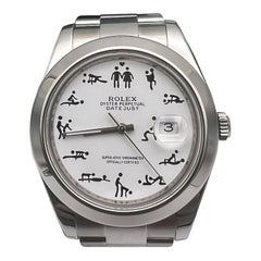 Rolex Datejust II 41mm 116300 Custom White Erotic Kama Sutra Dial White Card