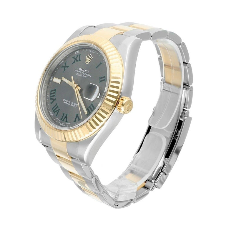 Rolex Datejust II 41mm 116333 Wimbledon Quadrante Oyster Bicolore Con  Documenti