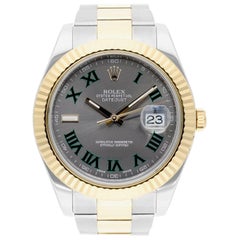 Rolex Datejust II 41mm 116333 Wimbledon Dial Two Tone Oyster With Papers