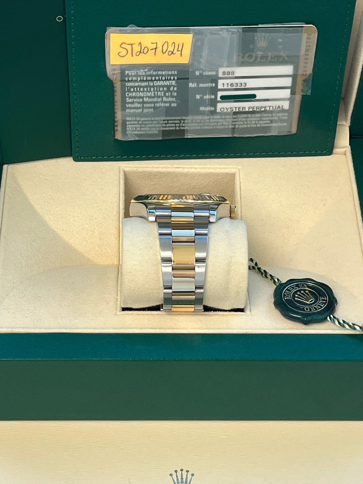 Reloj Rolex Datejust II 41mm Acero Dorado 18K Dos Tonos Esfera Negra Romana Hombre 116333 en venta 11