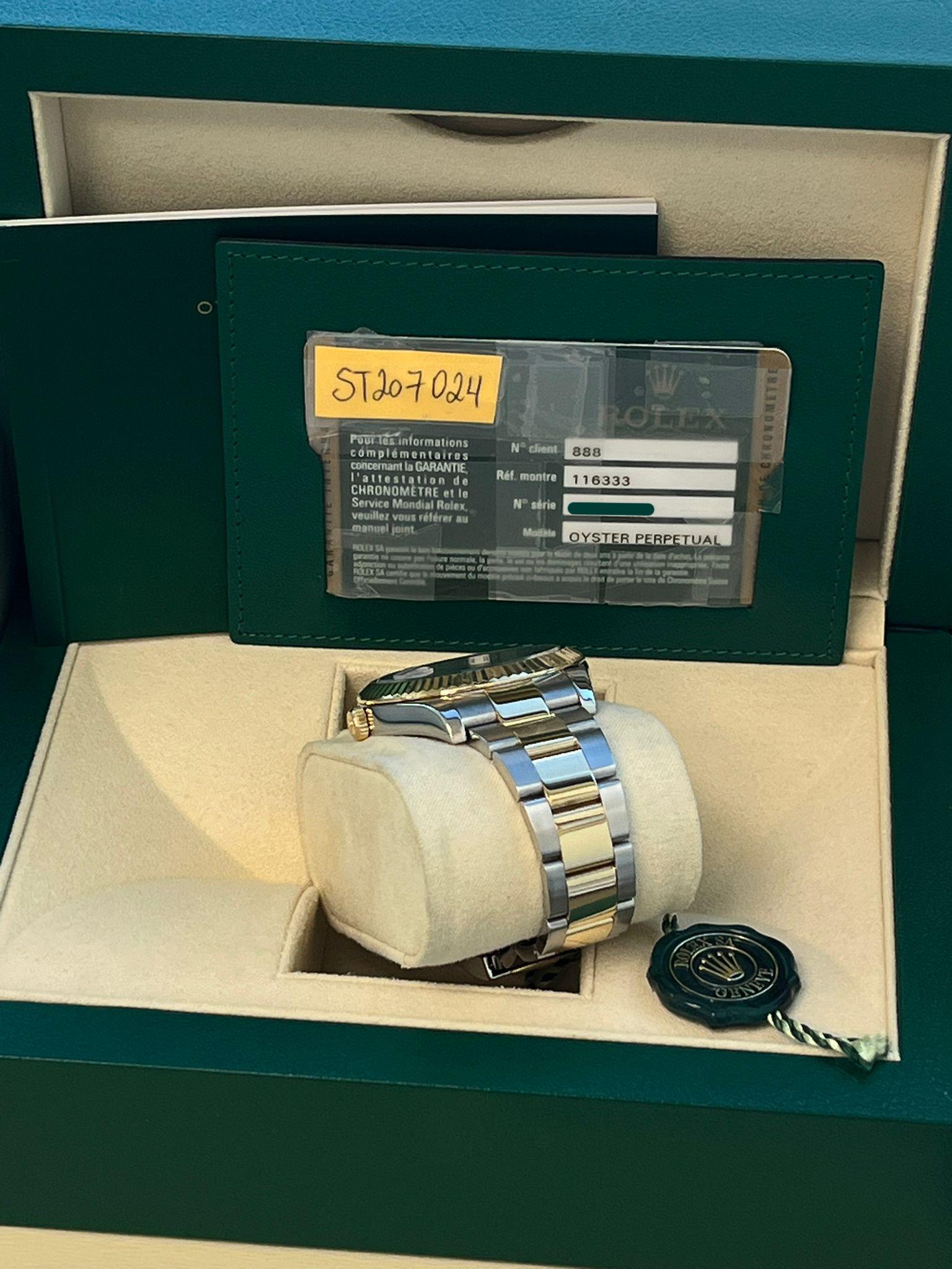 Reloj Rolex Datejust II 41mm Acero Dorado 18K Dos Tonos Esfera Negra Romana Hombre 116333 en venta 12