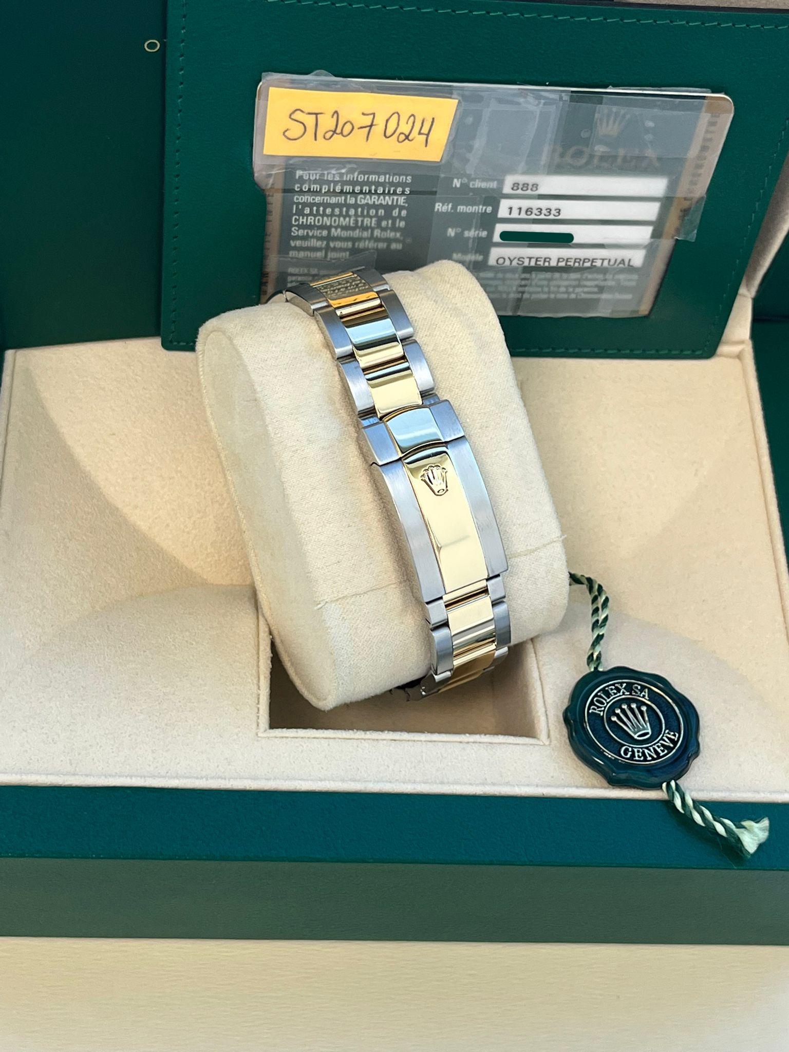 Reloj Rolex Datejust II 41mm Acero Dorado 18K Dos Tonos Esfera Negra Romana Hombre 116333 en venta 13
