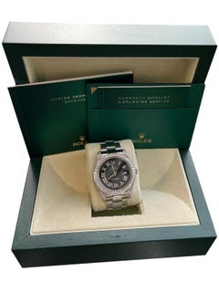 Rolex Datejust II 41mm 4.8ct Diamond Roman Dial Bezel Oyster Steel Watch 116300