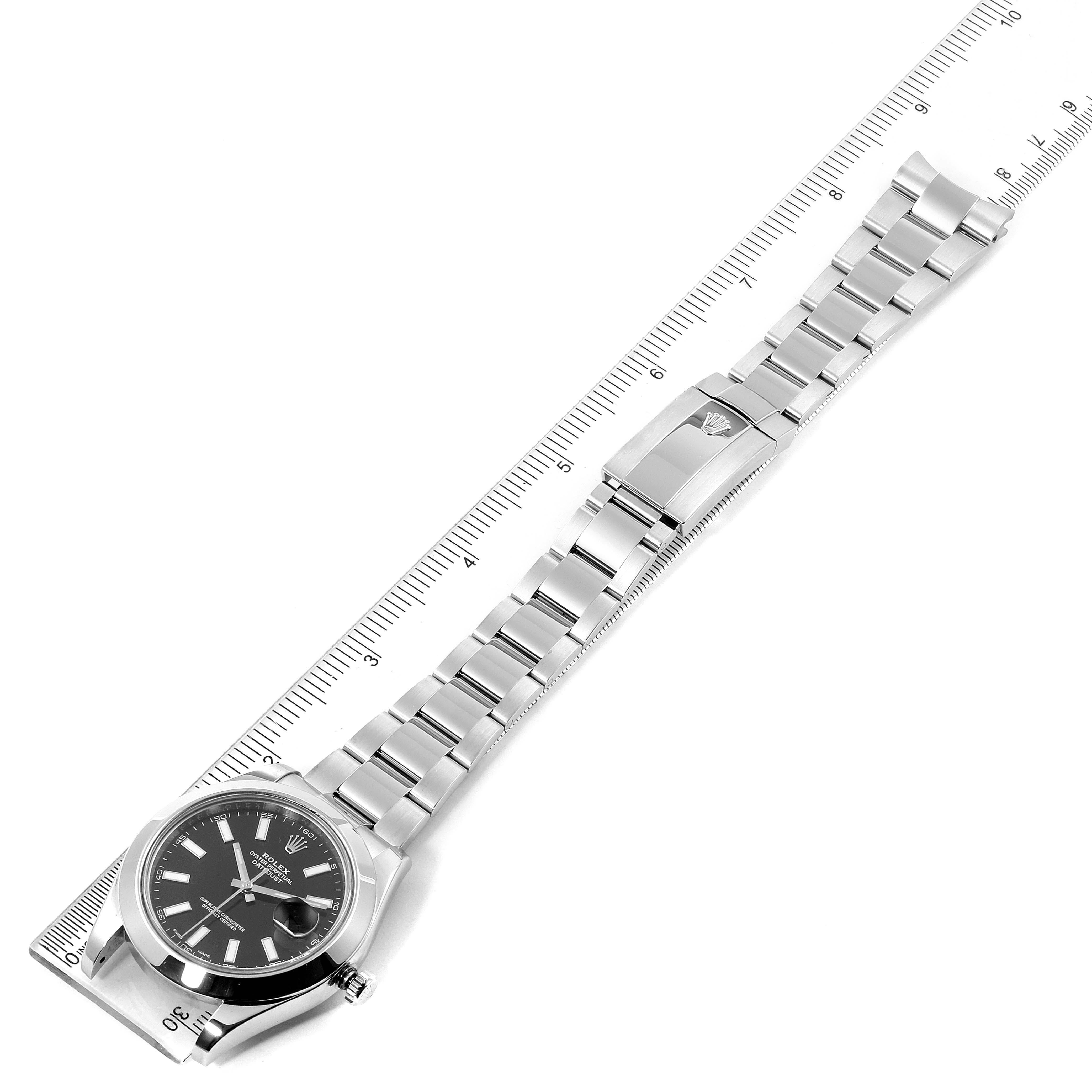Rolex Datejust II 41mm Black Dial Steel Mens Watch 116300 Box Papers 6