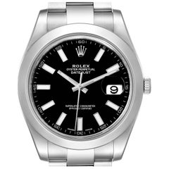 Rolex Datejust II 41mm Black Dial Steel Mens Watch 116300 Box Papers