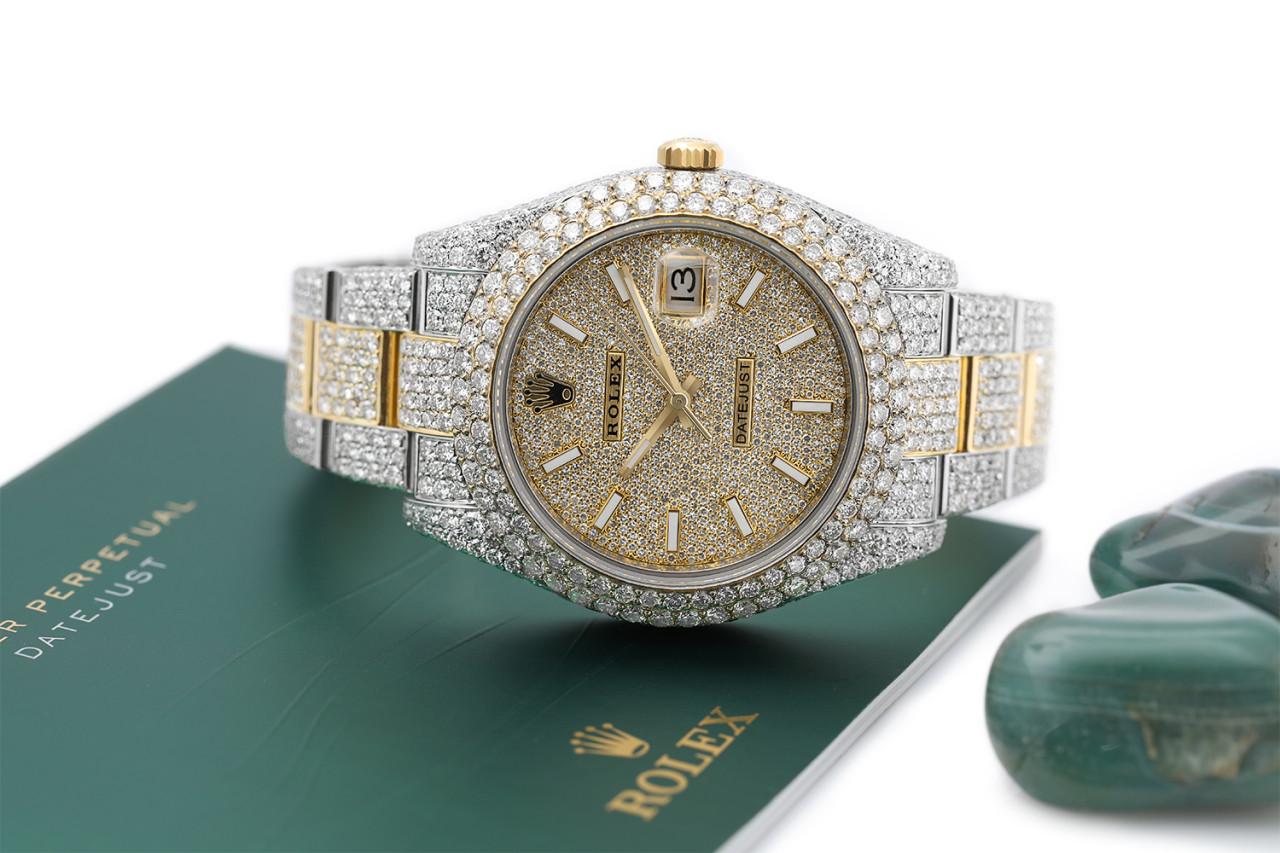 Round Cut Rolex Datejust II Diamond Two Tone Stainless Steel and Yellow Gold Watch 126303 For Sale