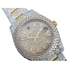 Rolex Montre Datejust II en acier inoxydable et or jaune avec diamants 126303