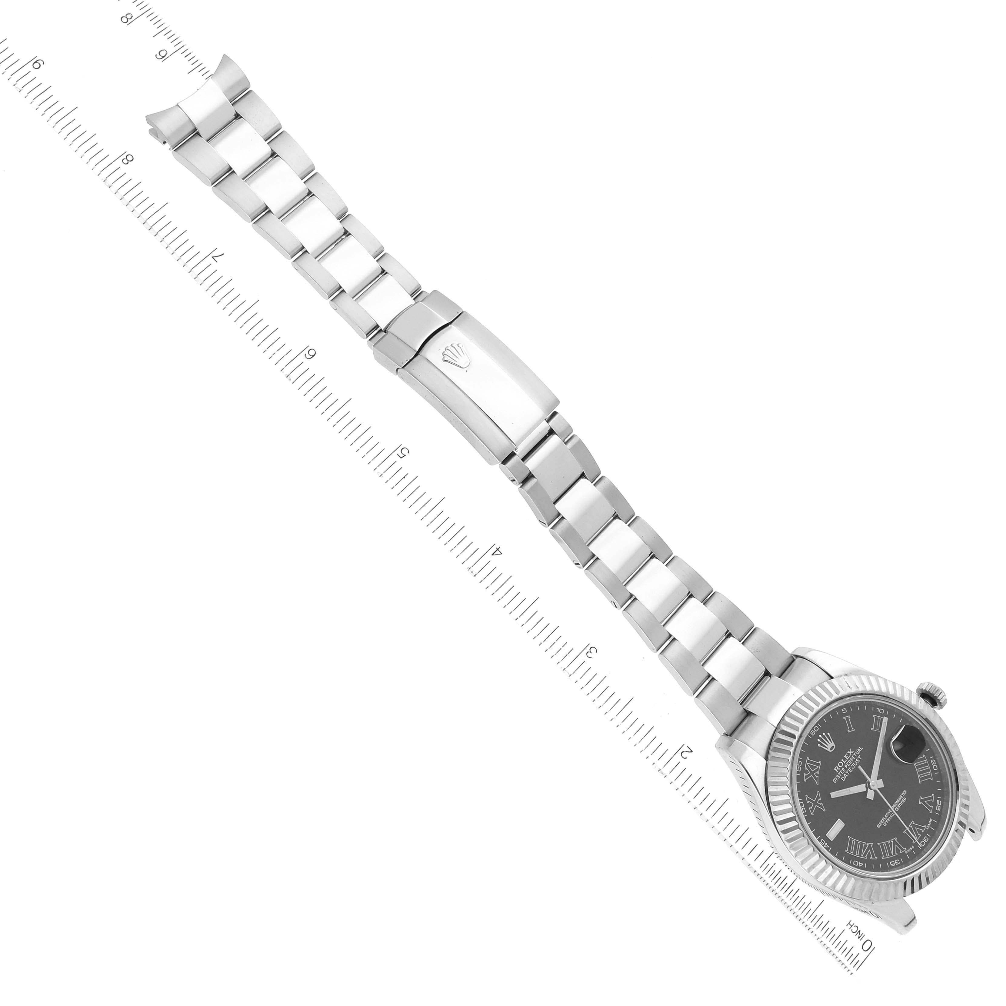 Rolex Datejust II 41mm Grey Dial Steel White Gold Mens Watch 116334 6