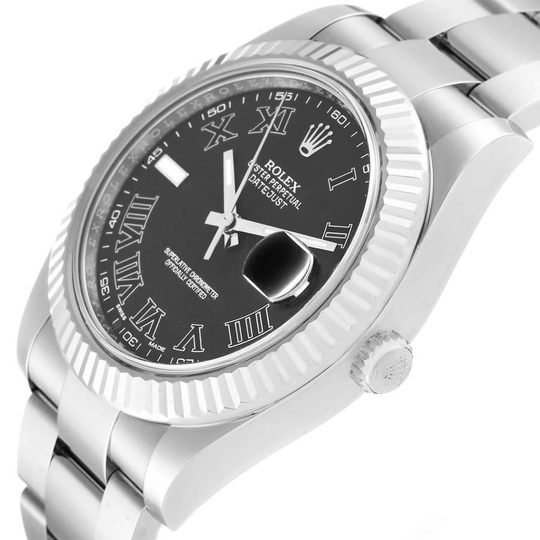 Rolex Grey Rolex Datejust II Grey Dial Steel White Gold Mens Watch 116334 For Sale ...