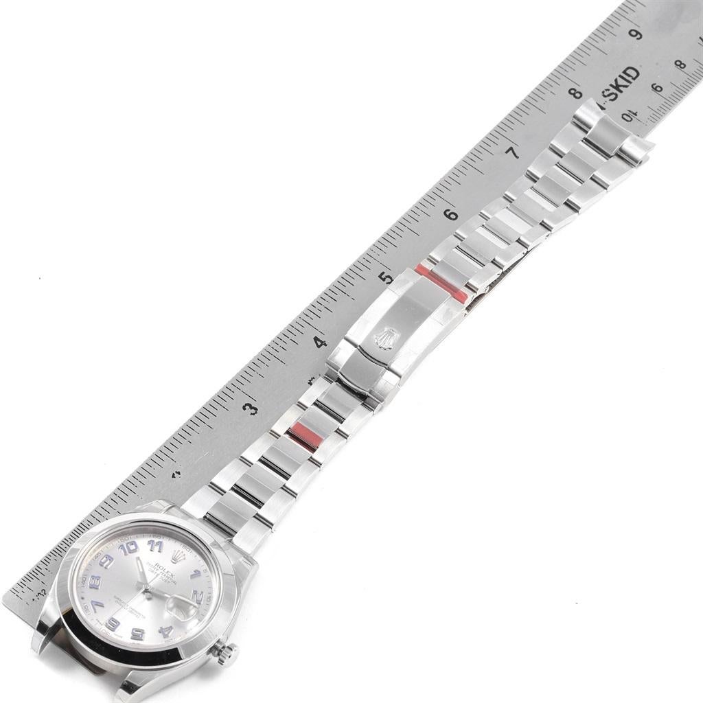 Rolex Datejust II Silver Arabic Dial Men's Watch 116300 Unworn 7