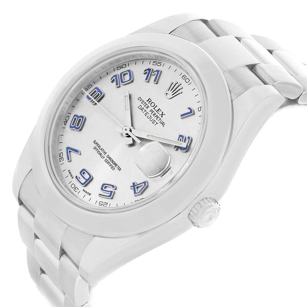 Rolex Datejust II Silver Arabic Dial Men's Watch 116300 Unworn 3