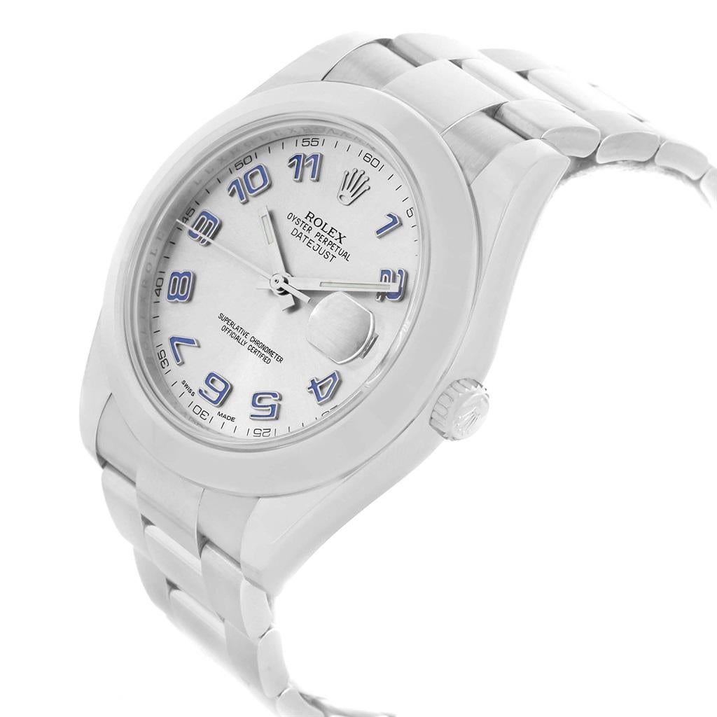 Rolex Datejust II Silver Arabic Dial Men's Watch 116300 Unworn 5