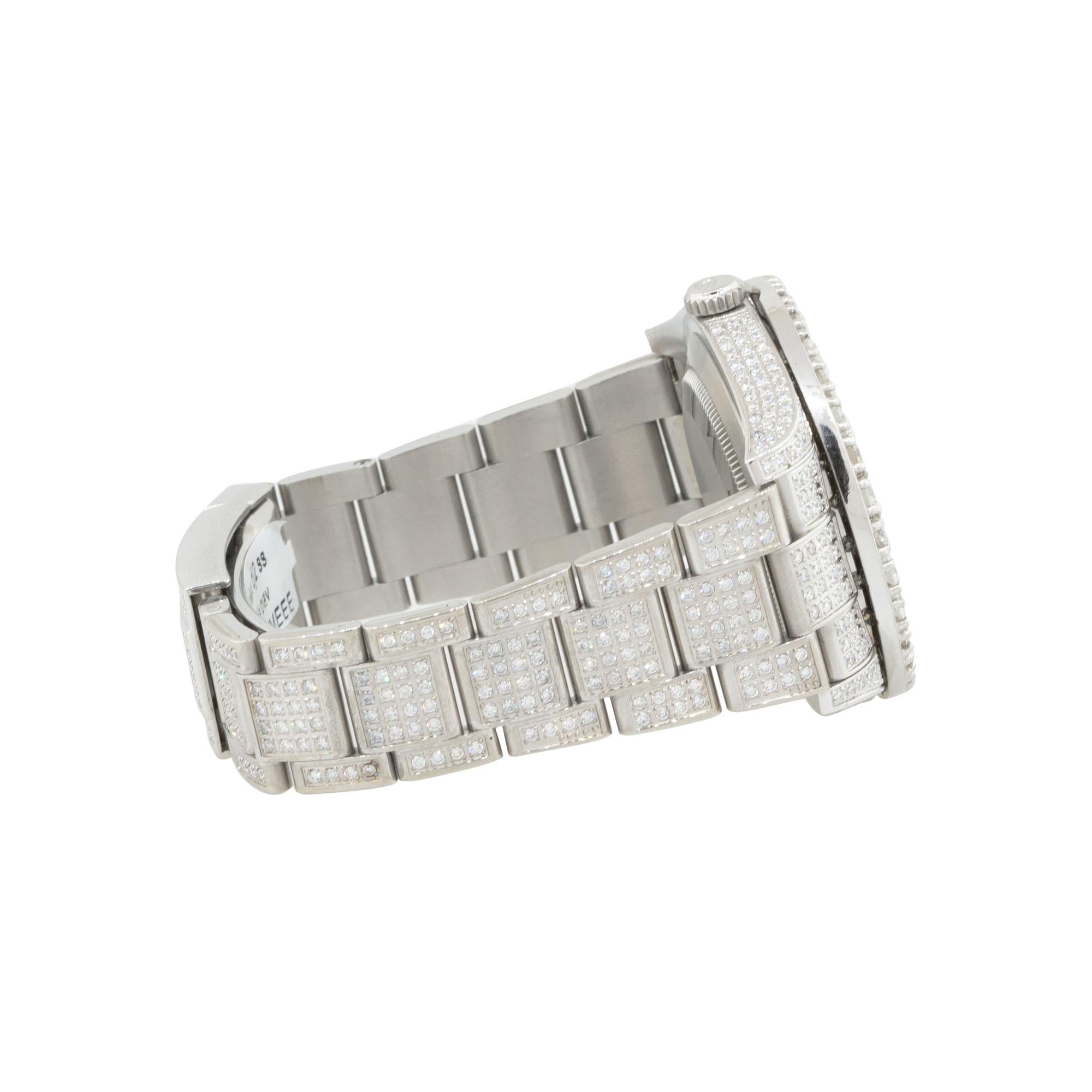 Round Cut Rolex Datejust II Stainless Steel All Diamond Watch