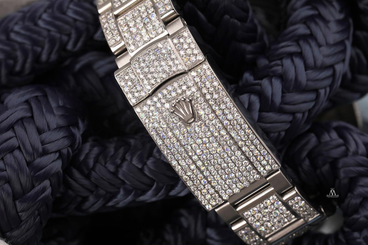 Rolex Datejust II Edelstahl-Uhr Fully Iced Out mit Regenbogen-Lünette aus Edelstahl 1