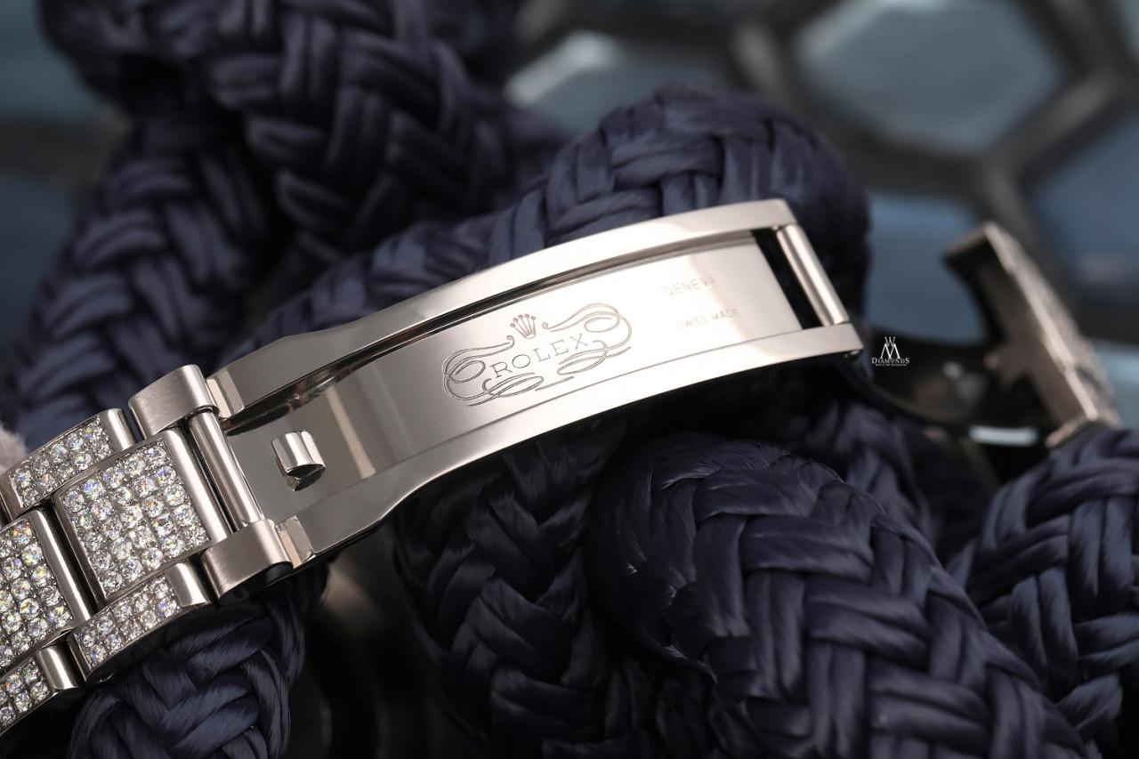 Rolex Datejust II Edelstahl-Uhr Fully Iced Out mit Regenbogen-Lünette aus Edelstahl 2