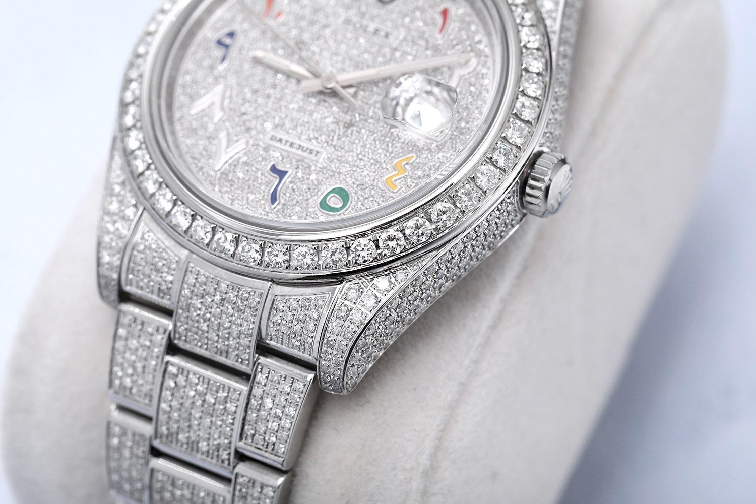 Rolex Montre Datejust II de luxe entièrement décapée en acier inoxydable 116300 Excellent état - En vente à New York, NY