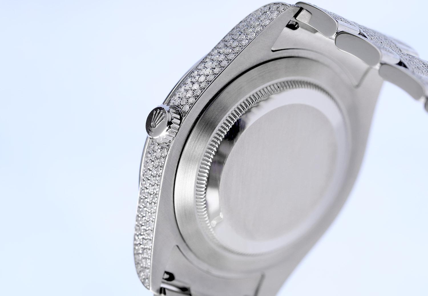 Rolex Montre Datejust II de luxe entièrement décapée en acier inoxydable 116300 en vente 3