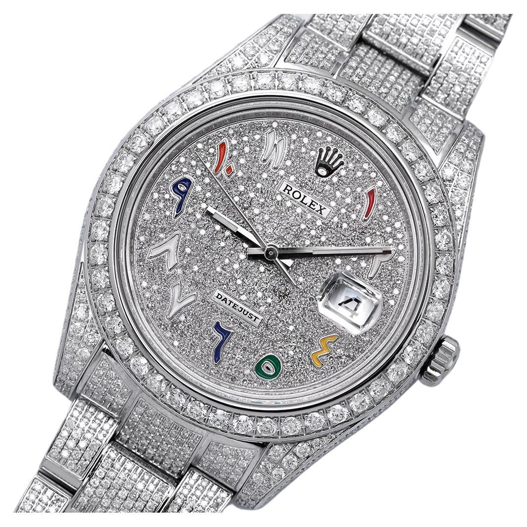 Rolex Datejust II Edelstahl Luxus vollständig vereist Uhr 116300