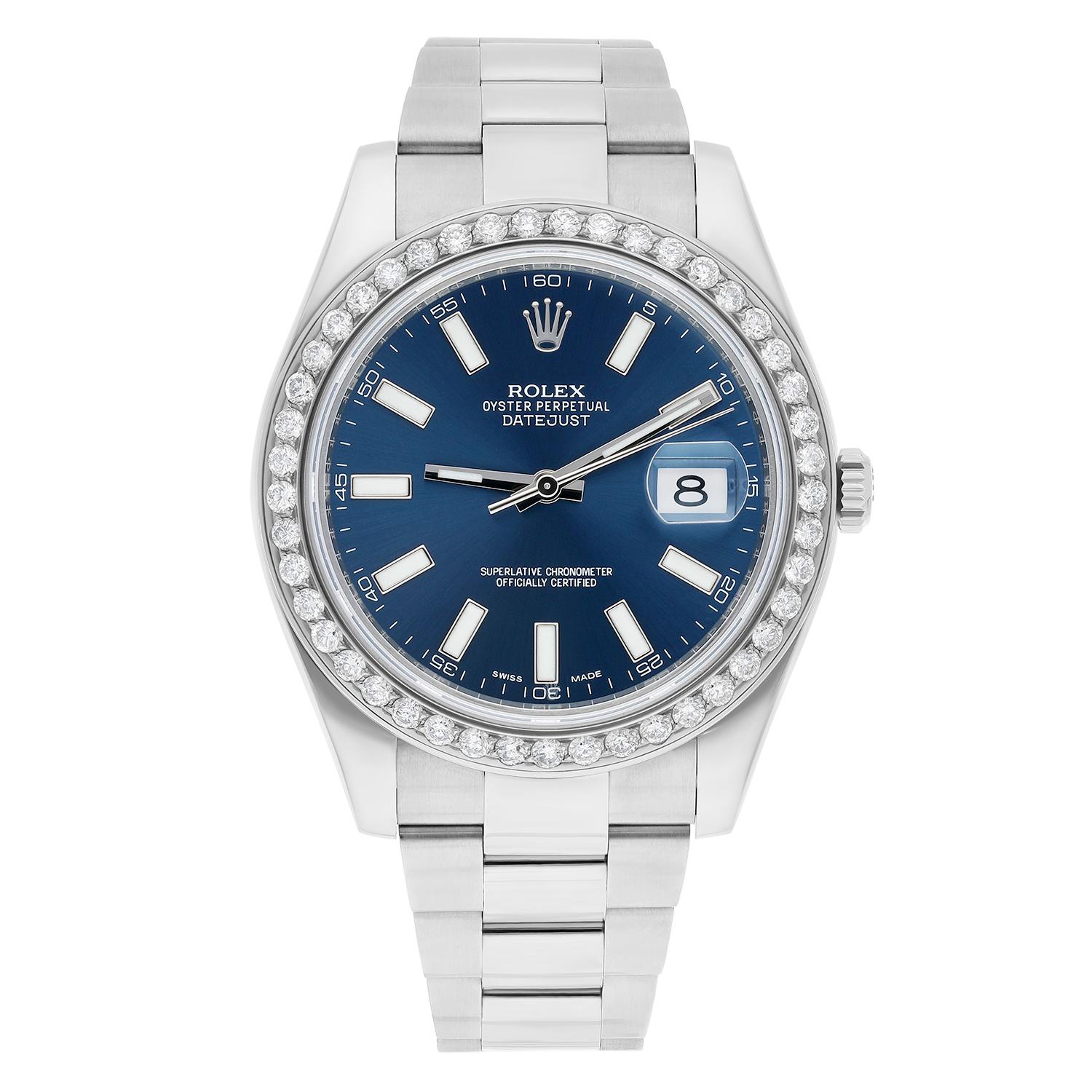 This watch has been professionally polished, serviced and does not have any visible scratches or blemishes. It can easily pass as unworn. Diamonds are 100% natural. Sale comes with a Rolex box, appraisal certificate validating authenticity of the