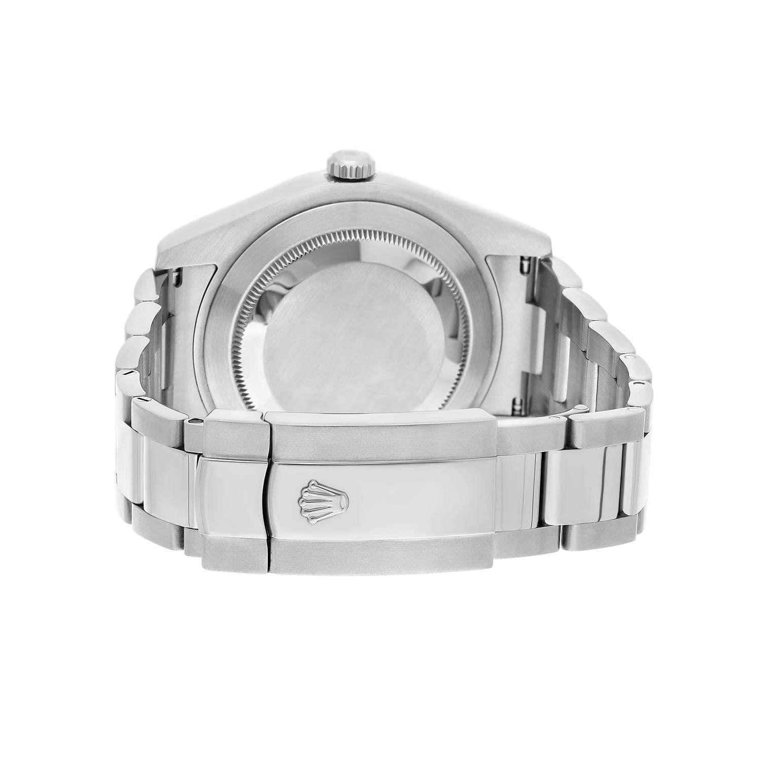 Rolex Datejust II 41 mm Stahl Blau Index Zifferblatt Diamant-Lünette Uhr Oyster 116334 im Angebot 2