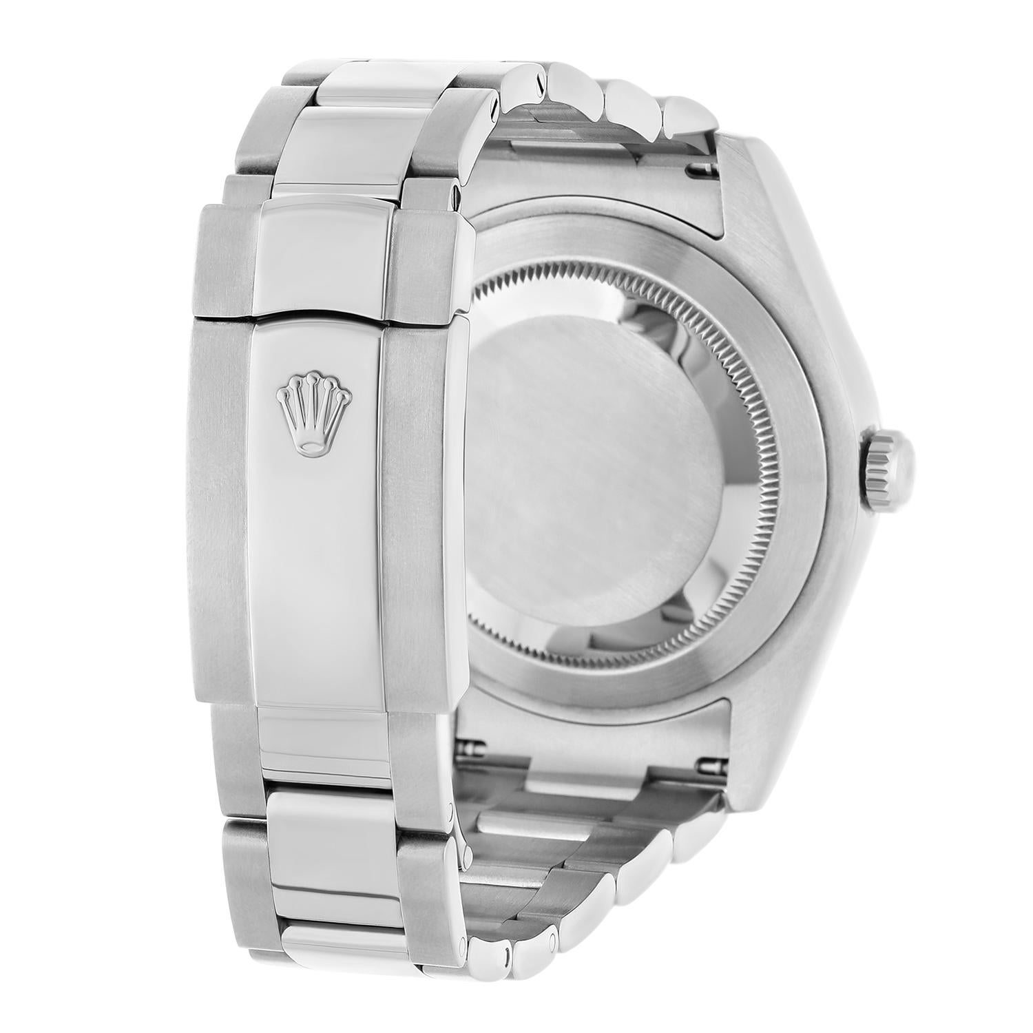 Rolex Datejust II 41mm Steel Blue Index Dial Diamond Bezel Watch Oyster 116334 For Sale 3