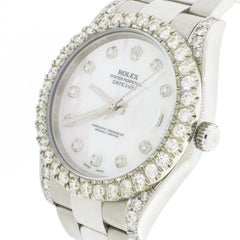 Rolex Datejust II Steel Oyster Watch 116300 with 4.8 Carat Diamond Bezel/Lugs