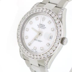 Rolex Datejust II Steel Oyster Watch with White MOP Diamond Dial & Bezel Box