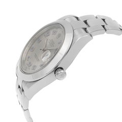 Rolex Datejust II Steel Silver Dial Blue Hour Markers Men's Watch 116300