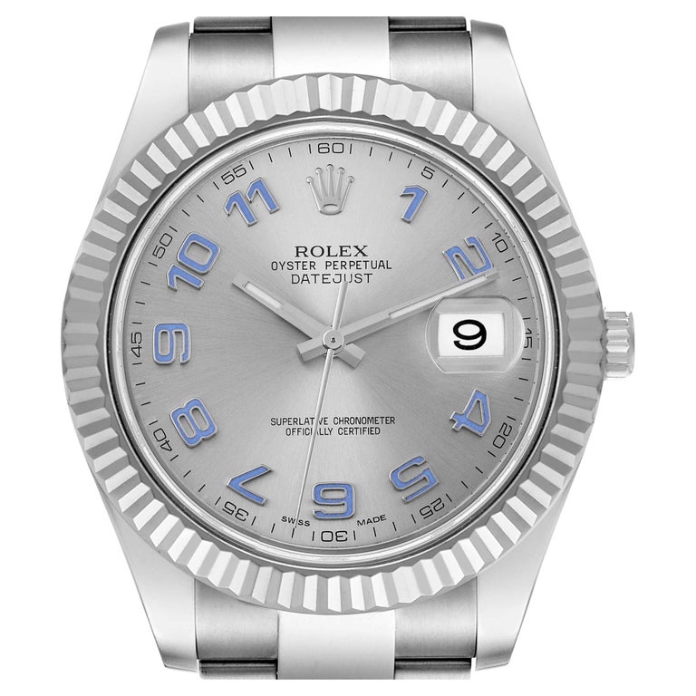 Oro Bianco Rolex Datejust Blu Numeri Romani Rolex Datejust II 41mm