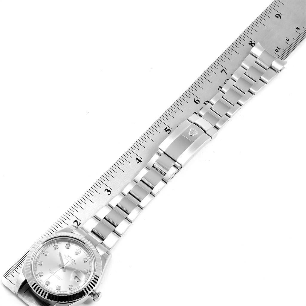 Rolex Datejust II Steel White Gold Diamond Dial Men's Watch 116334 For Sale 4