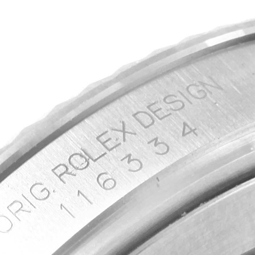 Rolex Datejust II Steel White Gold Diamond Dial Men's Watch 116334 For Sale 1