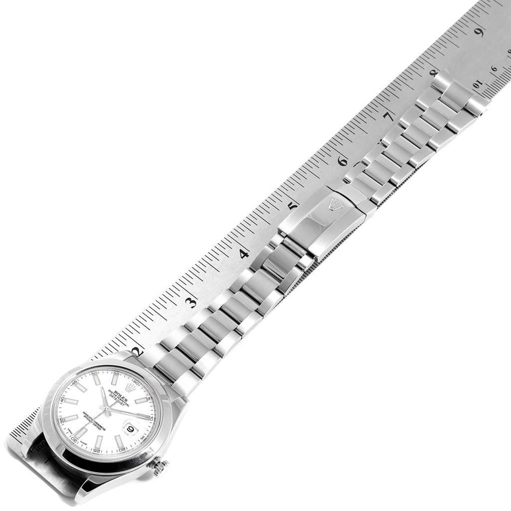 Rolex Datejust II White Dial Steel Men's Watch 116300 Box Card 7