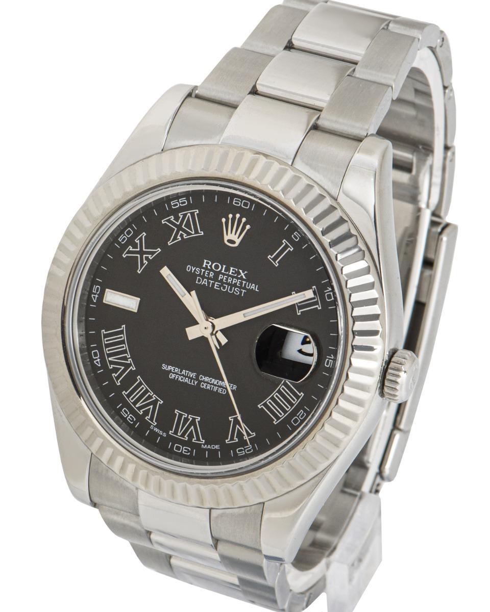Rolex Datejust II Black Dial 116334 In Excellent Condition For Sale In London, GB