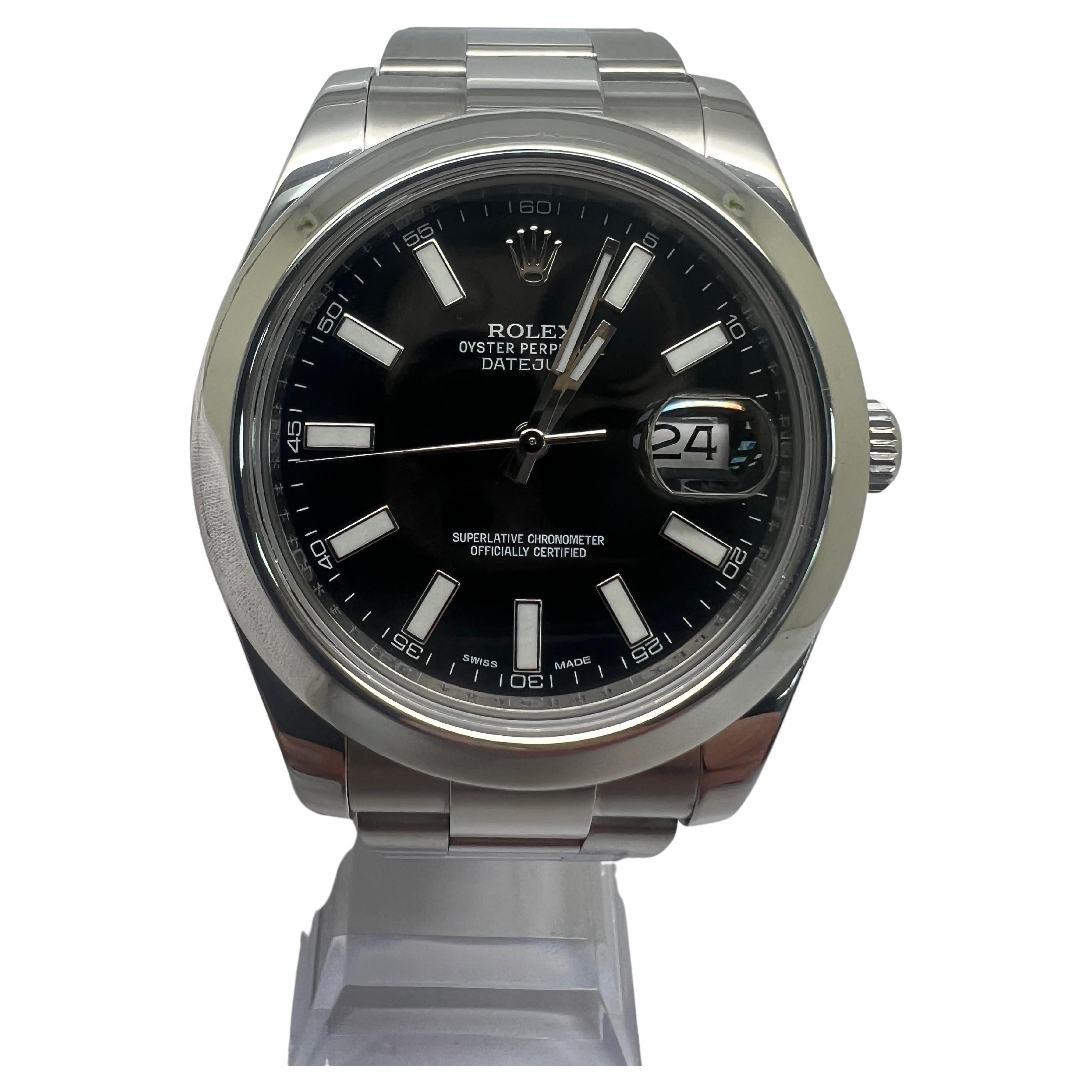 Rolex Datejust II Schwarze Herrenuhr - 116300