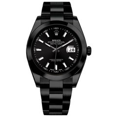 Rolex Datejust II Black PVD/DLC Black Dial Oyster Watch Oyster Band Black Dial