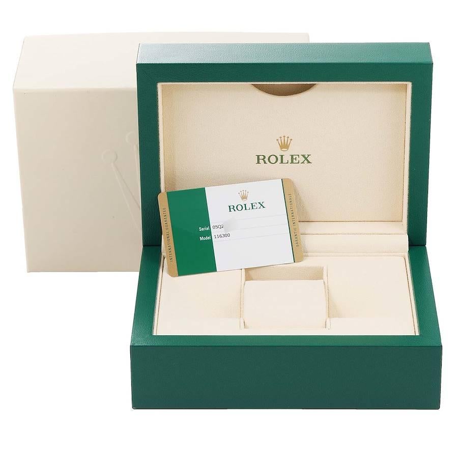 Rolex Datejust II Blue Baton Dial Steel Mens Watch 116300 Box Card 5