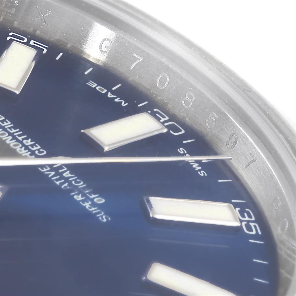 Rolex Datejust II Blue Baton Dial Steel Men’s Watch 116300 Box Card 1